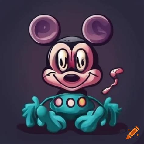 Scary mickey mouse character on Craiyon
