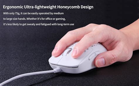 Dierya×TMKB Wired Gaming Mouse-White,12800 DPI,6 Programmable Buttons,Optical Sensor ...