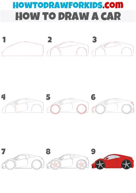 Car Drawing For Kids Step By Step