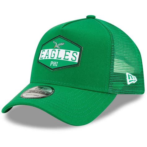 Men's New Era Kelly Green Philadelphia Eagles Hex Flow A-Frame 9FORTY ...