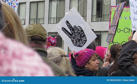 Women`s March on Washington Protest Sign for Peace. Editorial Stock ...