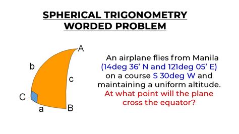 How to solve worded problems in spherical trigonometry - YouTube