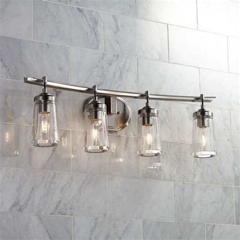 Minka Poleis 32" Wide 4-Light Brushed Nickel Bath Vanity Light - #9G441 | Lamps Plus | Bathroom ...