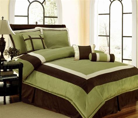 green bedding | NEW Bedding Sage Green Brown White Hampton Comforter ...