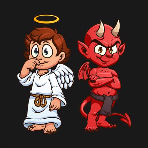 Angel and devil - Angel - T-Shirt | TeePublic