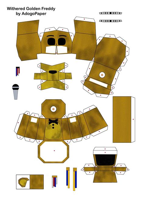 FNAF 2 golden freddy papercraft pt1 by Adogopaper on DeviantArt | Fnaf crafts, Paper crafts ...