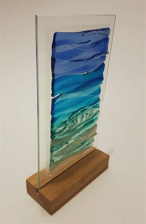 Fused art wooden stand. Display stand. Glass art stand. Fused glass ...