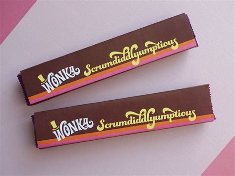 Willy Wonka Scrumdiddlyumptious Labels Wonka Candy Wrapper Willy Wonka ...