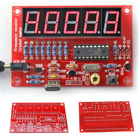 1Hz 50MHz Crystal Oscillator Frequency Counter Meter Digital LED Tester Meter DIY Kits Red Color ...