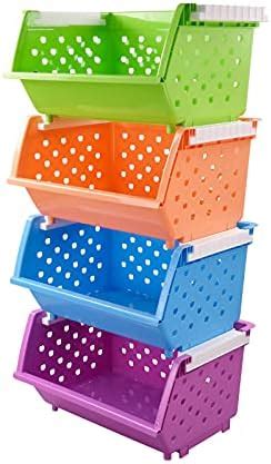 Amazon.com: Eagrye Plastic Stackable Storage Bins, Multi-functional ...