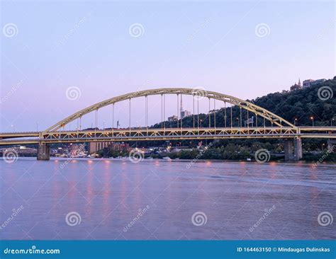 Fort Pitt Bridge and Monongahela River in Pittsburgh in Pennsylvania ...