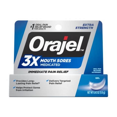 Orajel 3x Medicated Mouth Sores Instant Pain Relief Gel, 0.42 oz - Ralphs