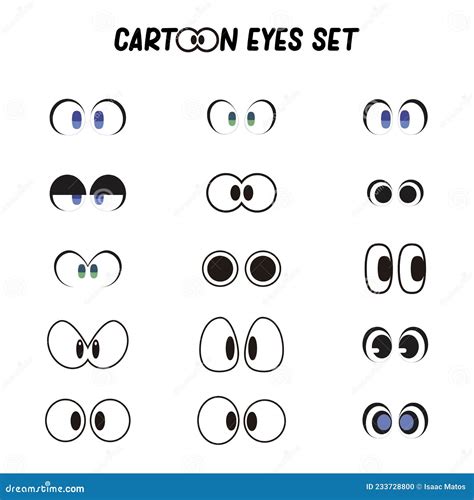 Cartoon Eyes Set. Designed In Different Types And Features. Vector Illustration | CartoonDealer ...