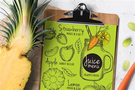 Juice Menu - Barcelona Design Shop