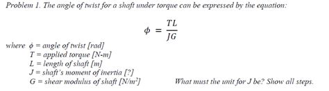 Solved The angle of twist for a shaft under torque can be | Chegg.com