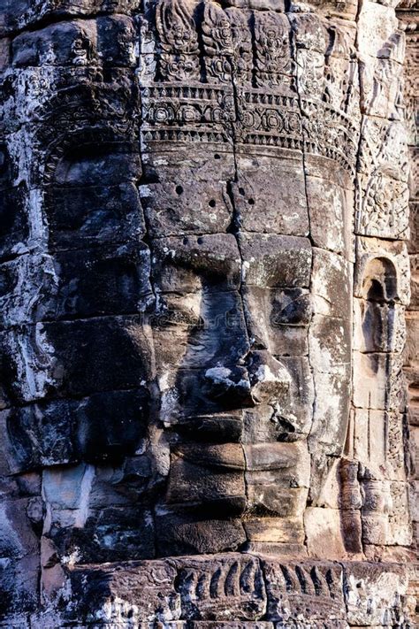 Faces of Ancient Bayon Temple Stock Photo - Image of giant, travel ...