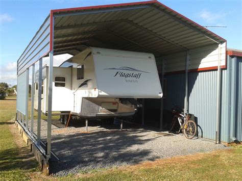 Small Caravan Shelter with standard side walls, Colorbond Basalt ...