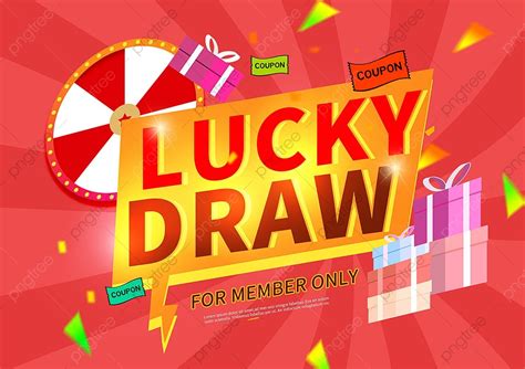 Gift Box Lucky Draw Red Poster Template Download on Pngtree