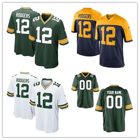 Custom Customized Packers Jerseys 12 Aaron Rodgers Football Jerseys ...