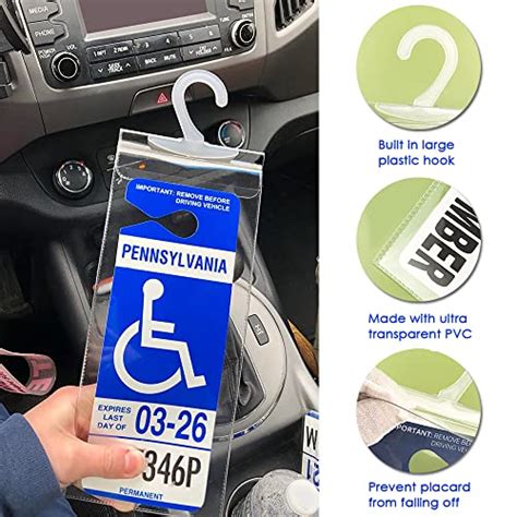 Handicapped Parking Placard Holder - Disabled Placard Protective Mirror ...