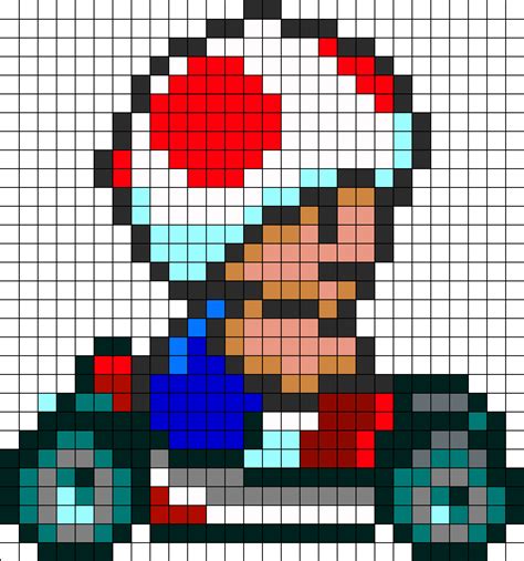 Toad Kart Page Perler Bead Pattern / Bead Sprite Melty Bead Patterns, Pearler Bead Patterns ...