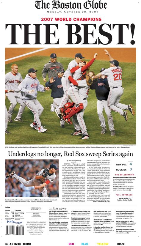 See Globe front pages from past Red Sox championships - The Boston Globe