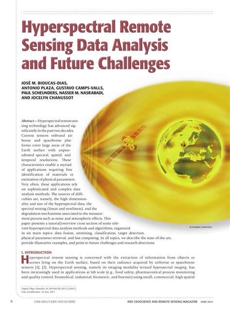 (PDF) Hyperspectral Remote Sensing Data Analysis and Future Challenges