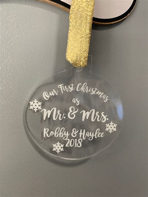 Acrylic Personalized Wedding Ornaments | Etsy