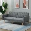Homcom Two Seater Sofa Bed, Convertible Futon Couch Bed, Linen Upholstered Loveseat With ...