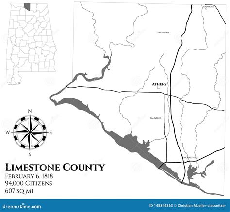 Alabama: Limestone County Map Vector Illustration | CartoonDealer.com ...