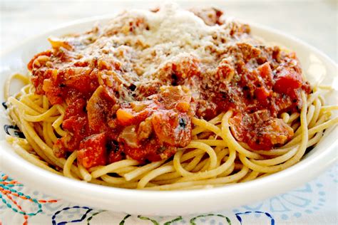 Spaghetti with Italian Sausage and Fire Roasted Tomato Sauce