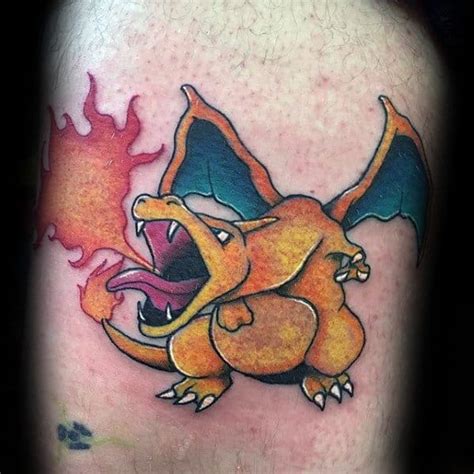 60 Charizard Tattoo Designs For Men - Pokemon Ink Ideas