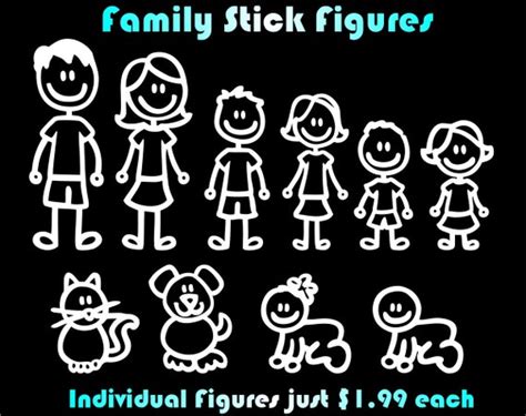 Stick Figure Family Window Decals