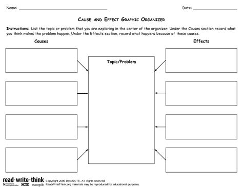 Cause and Effect Graphic Organizer Template Download Printable PDF | Templateroller