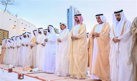 The Ruler of Ajman performs Eid prayers at Al Zaher Palace Mosque... and receives well-wishers ...