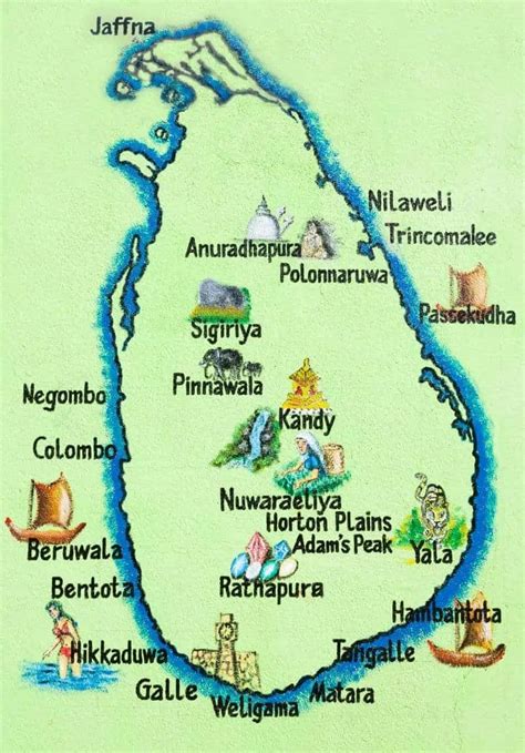 Sri Lanka Map Beaches