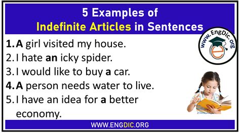 5 Examples of Indefinite Articles - EngDic