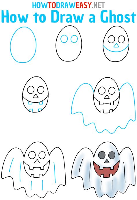 How to Draw a Ghost - Draw for Kids