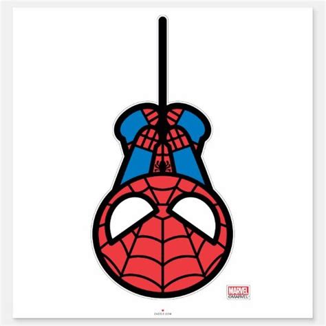 Kawaii Spider-Man Hanging Upside Down Sticker | Zazzle | Kawaii spider, Spiderman drawing ...