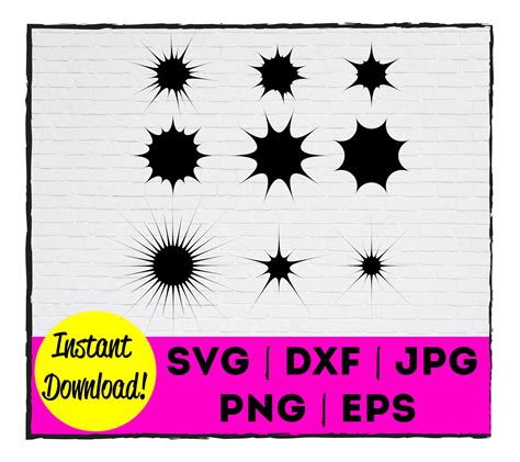 Starburst Shape Files Starburst SVG Splat Shapes Starburst Clipart ...