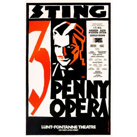 1980s Original Broadway Musical Poster, Threepenny Opera (Sting) | Chairish