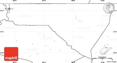 Blank Simple Map of Monongalia County, no labels