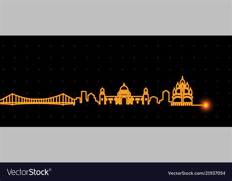 Kolkata light streak skyline Royalty Free Vector Image