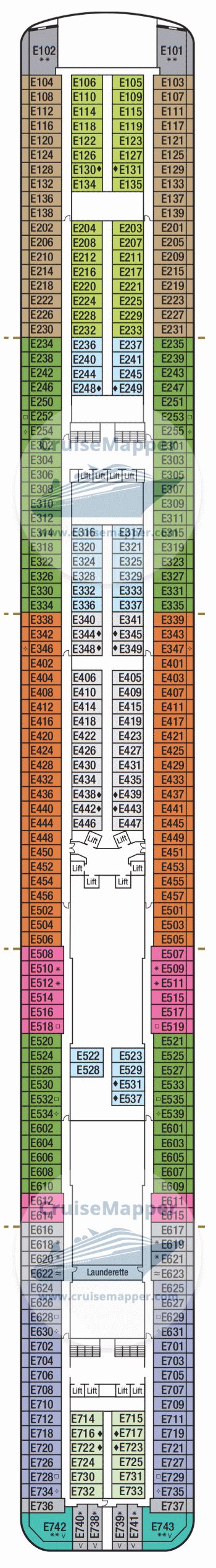 Britannia deck 10 plan | CruiseMapper