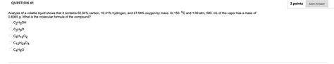 Solved Analysis of a volatile liquid shows that it contains | Chegg.com