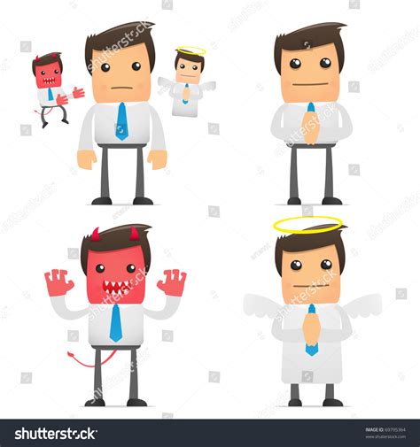 Set Funny Cartoon Office Worker Various Stock Vector (Royalty Free ...