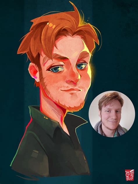 ArtStation - Male Portrait, Vince Ruz | Portrait cartoon, Custom portrait illustration ...