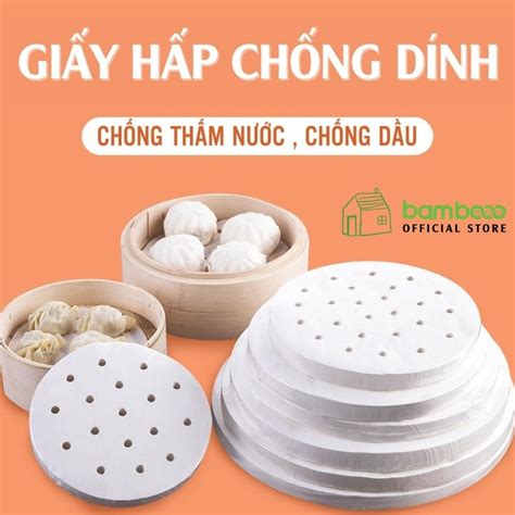 Giấy nến cho nồi chiên không dầu Bambooo Eco 100 tờ giấy nến đục lỗ an toàn sức khỏe mẫu mới ...