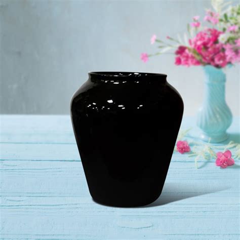 Ceramic black vase |sleek black |floral pot|flower vase|table vase ...