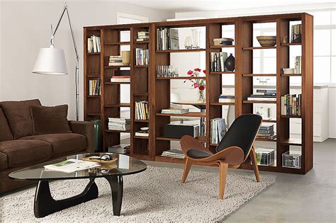 Woodwind Open-Back Bookcases - Modern Office Furniture - Room & Board | Living room divider ...